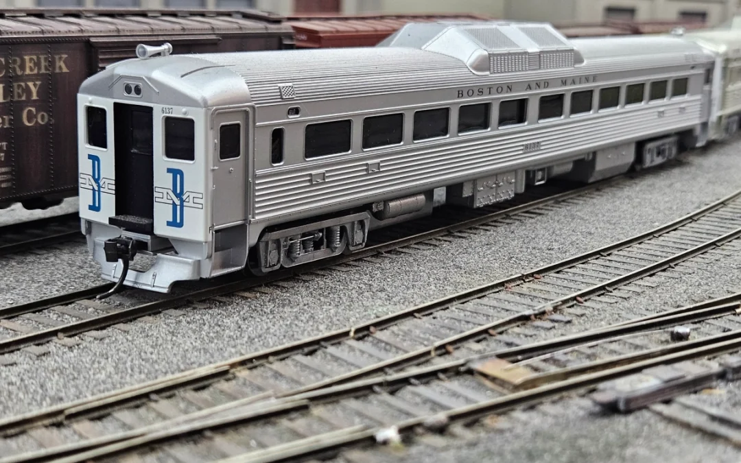 Boston & Maine Silver Commuter Train InYard Rockledge Model Railroad Museum 1