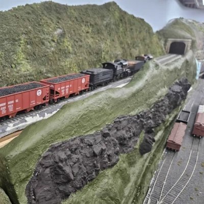 Rockledge Model Railroad Museum Gallery Photo Double HEader Steam Locomotived Hauling Coal for Pennsylvania Railroad