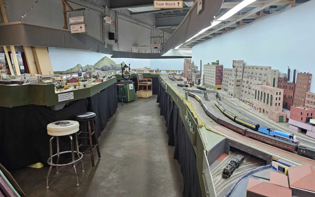 wide photo of begining of tour route Rockledge Model Railroad Museum